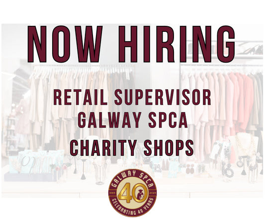 We’re Hiring!  Retail Supervisors – Galway SPCA Charity Shops